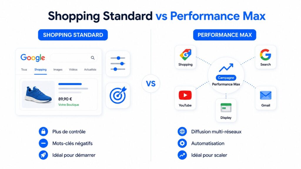 Campagne Shopping vs Pmax