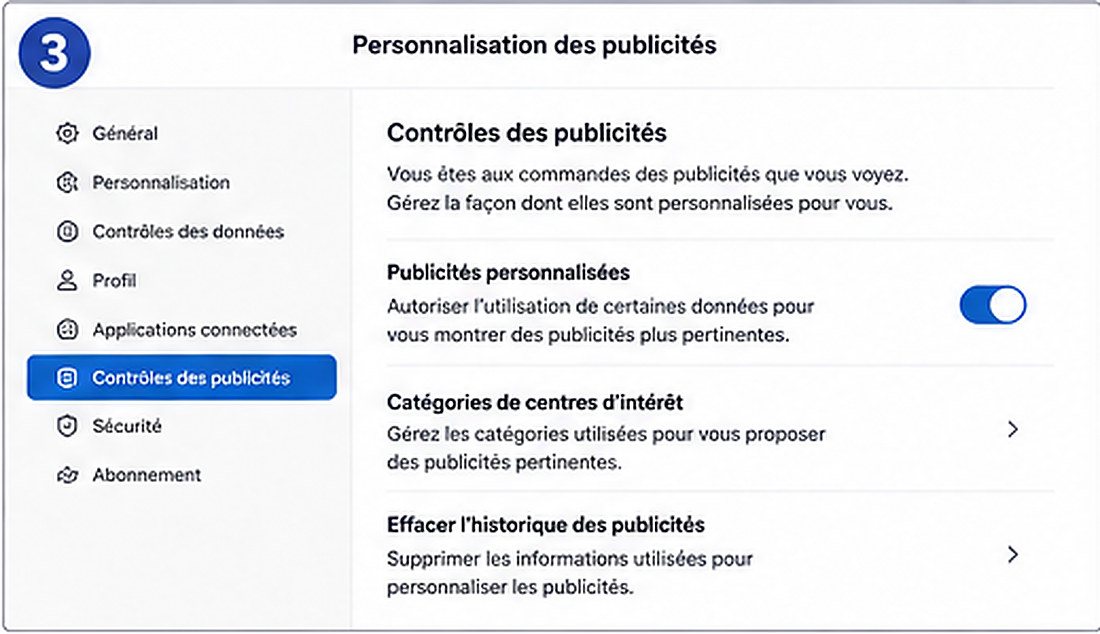 Paramètres et préférences publicitaires dans ChatGPT